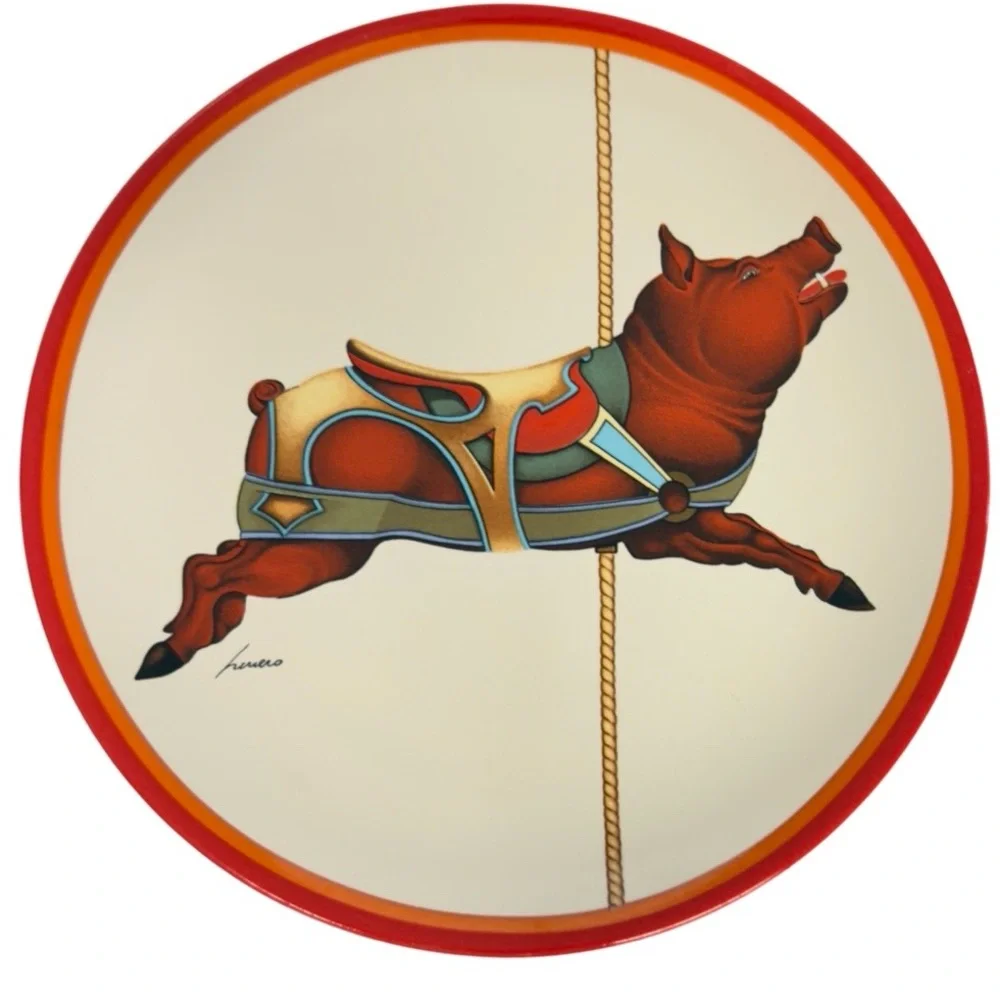 Vintage Lowell Herrero Animal Folk Art Carousel-Themed Collector Plates 1985 (4) - Picture 4 of 8